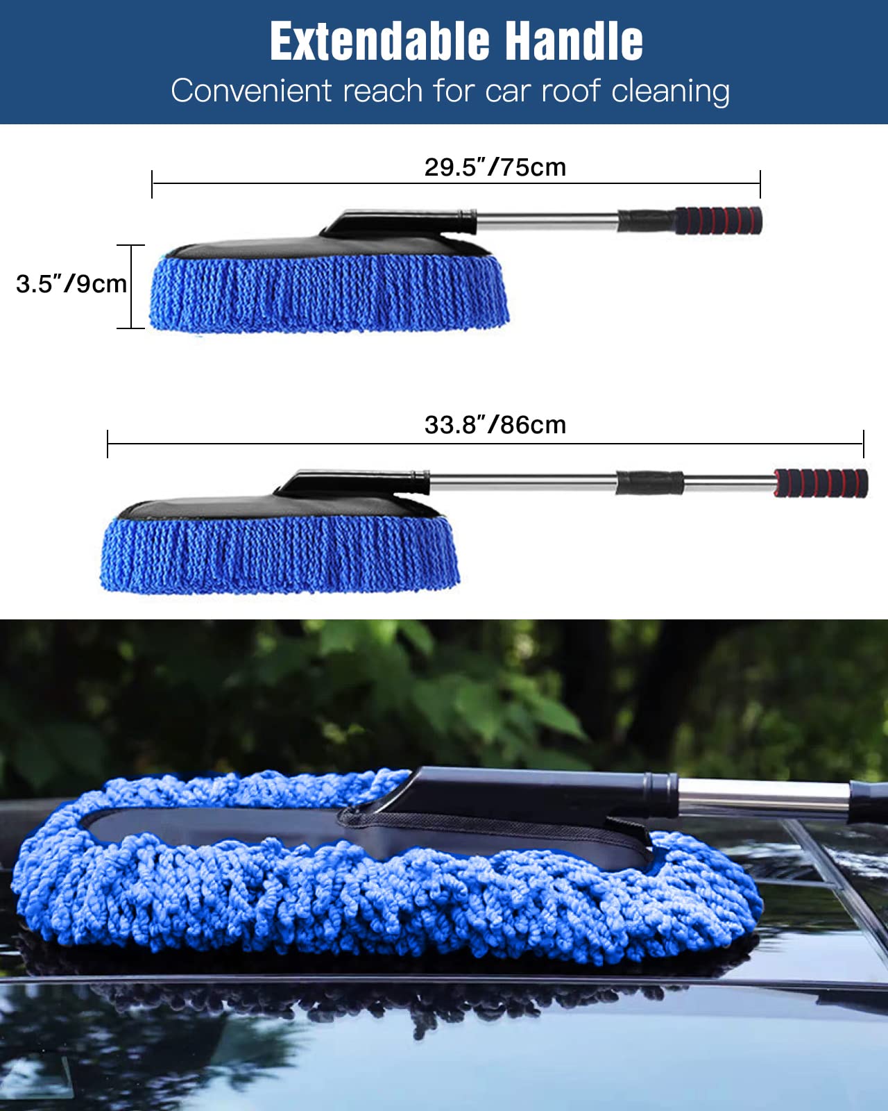 YeewayVeh soft no-scratch edges protect all vehicle types during cleaning.