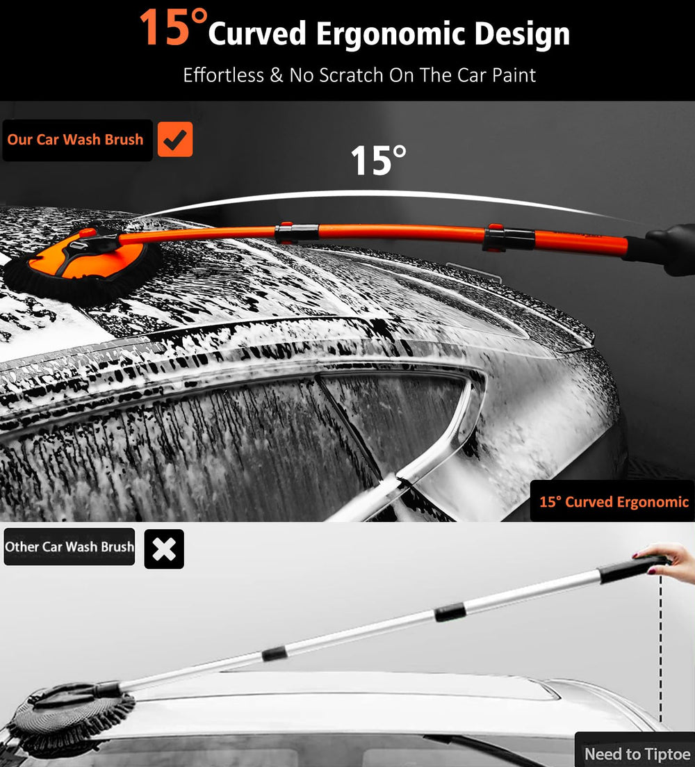 YeewayVeh telescopic pole extends from 22.8 to 43 inches for hard-to-reach areas