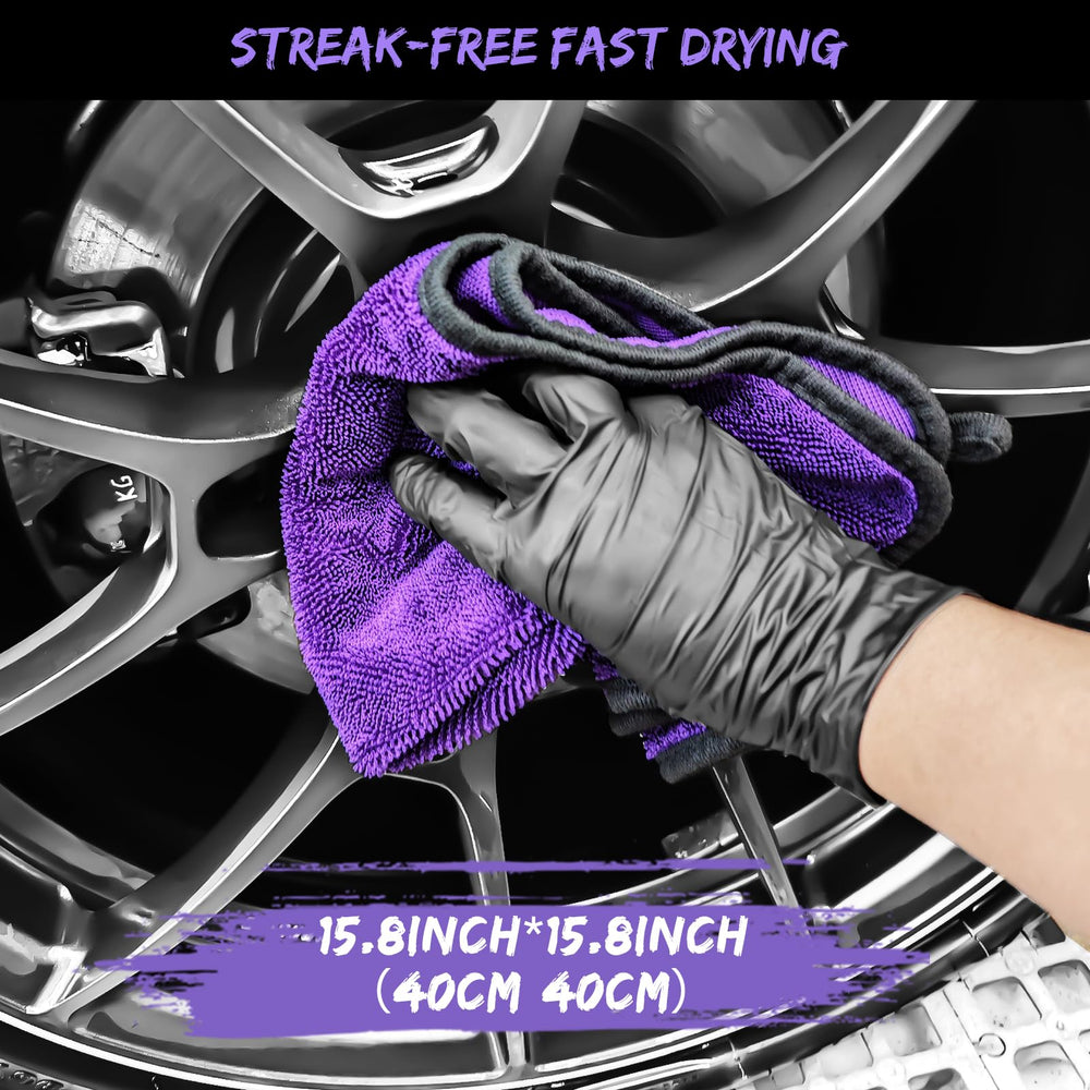 YeewayVeh purple microfiber towel ready for final wipe