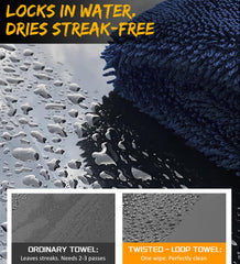 YeewayVeh twisted-loop towel enhances water pickup for faster drying.