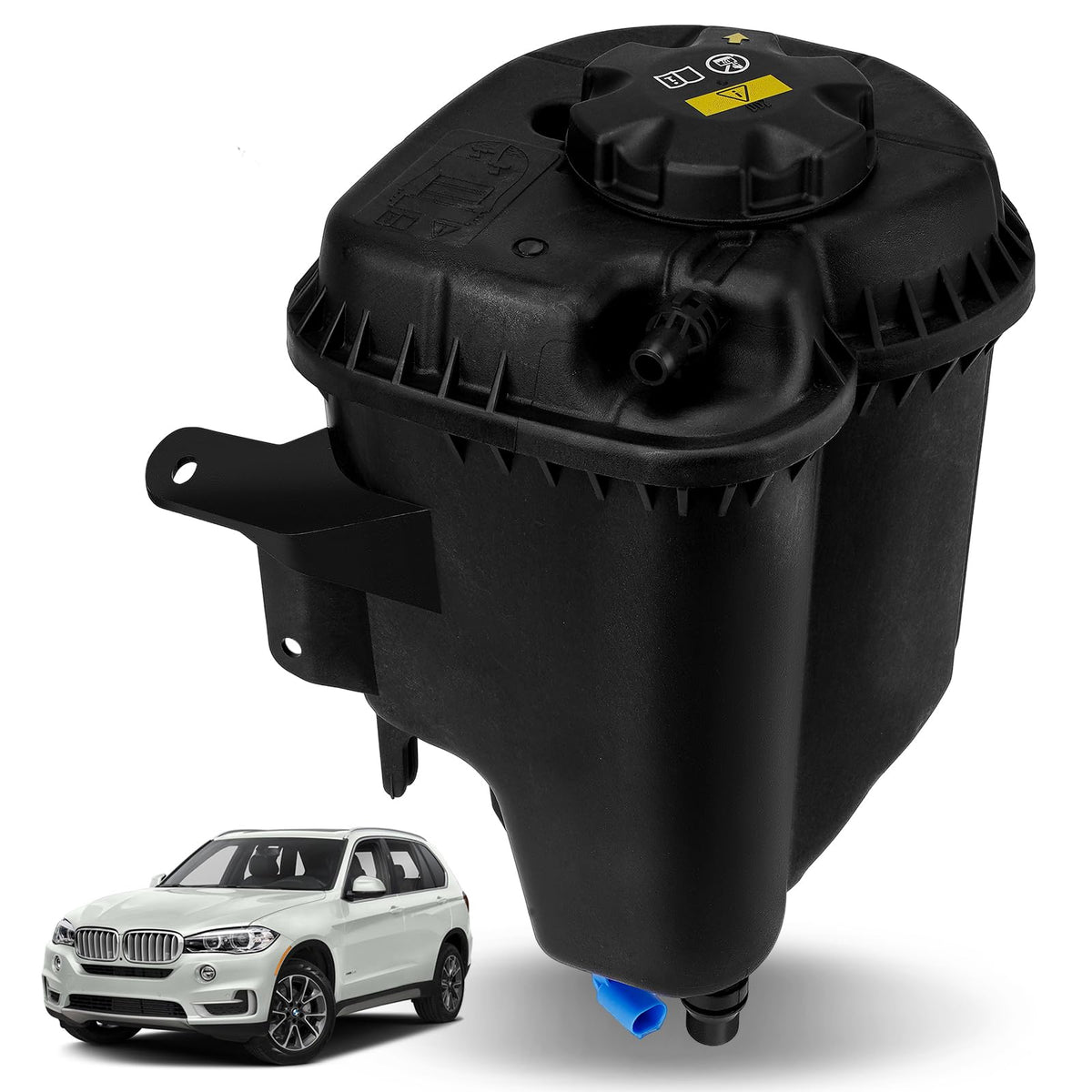 YEHERIT coolant reservoir with sensor and cap for BMW X5/X6 ensures reliable coolant monitoring.