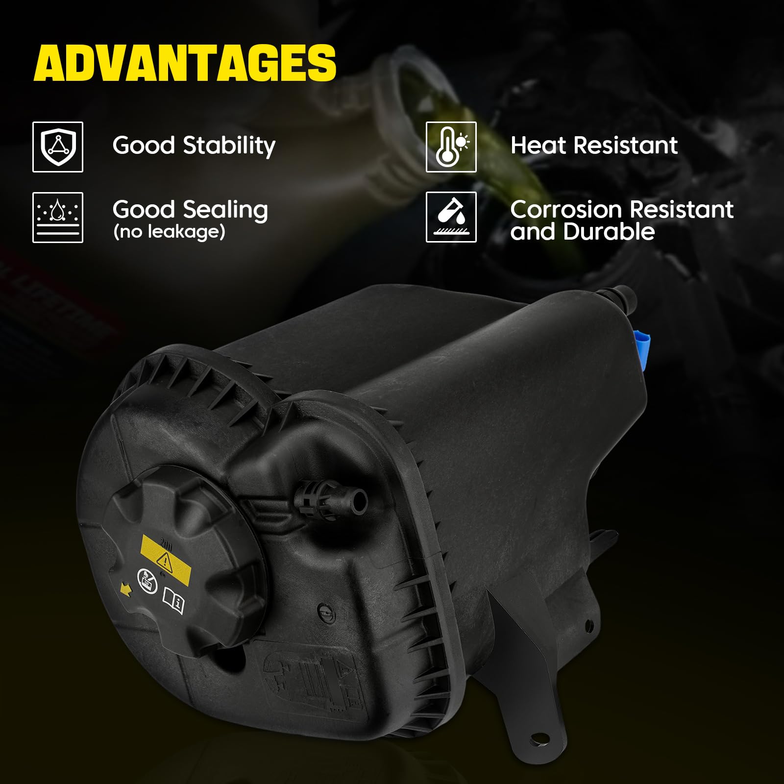 YEHERIT sensor-cap reservoir enables accurate coolant level readings.