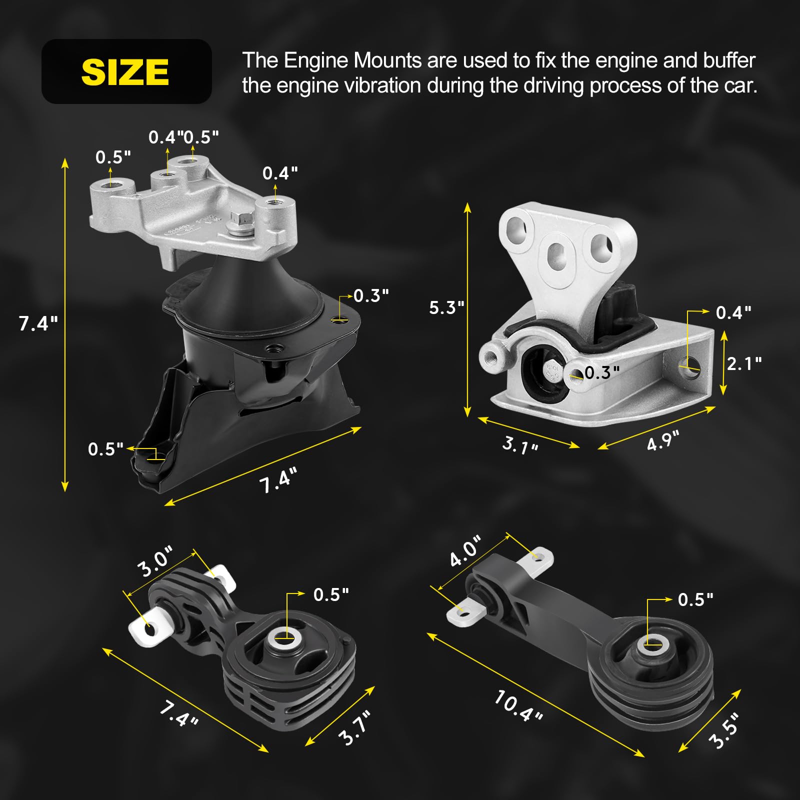 YEHERIT Honda Civic 1.8L engine mount compatible with automatic transmission