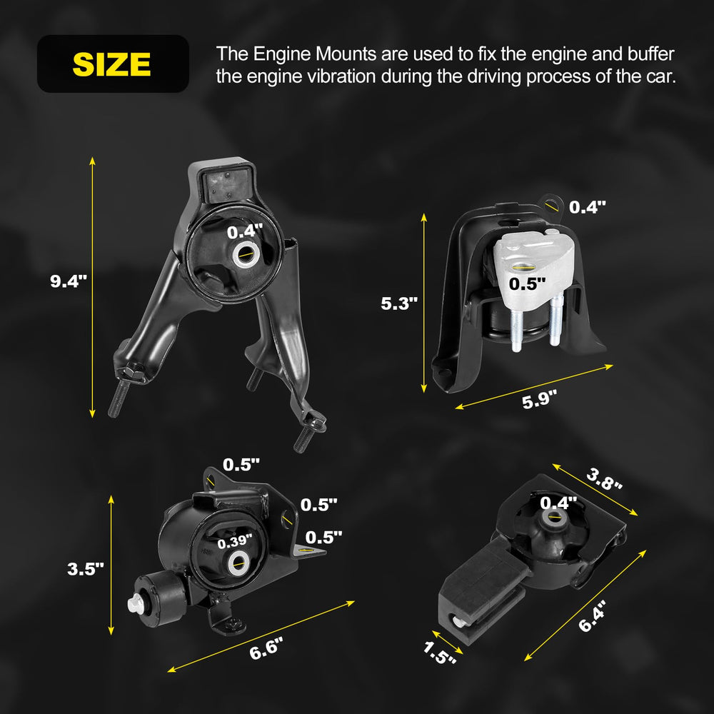 YEHERIT engine mount set vehicle fitment application for 2003 to 2008 Toyota models.