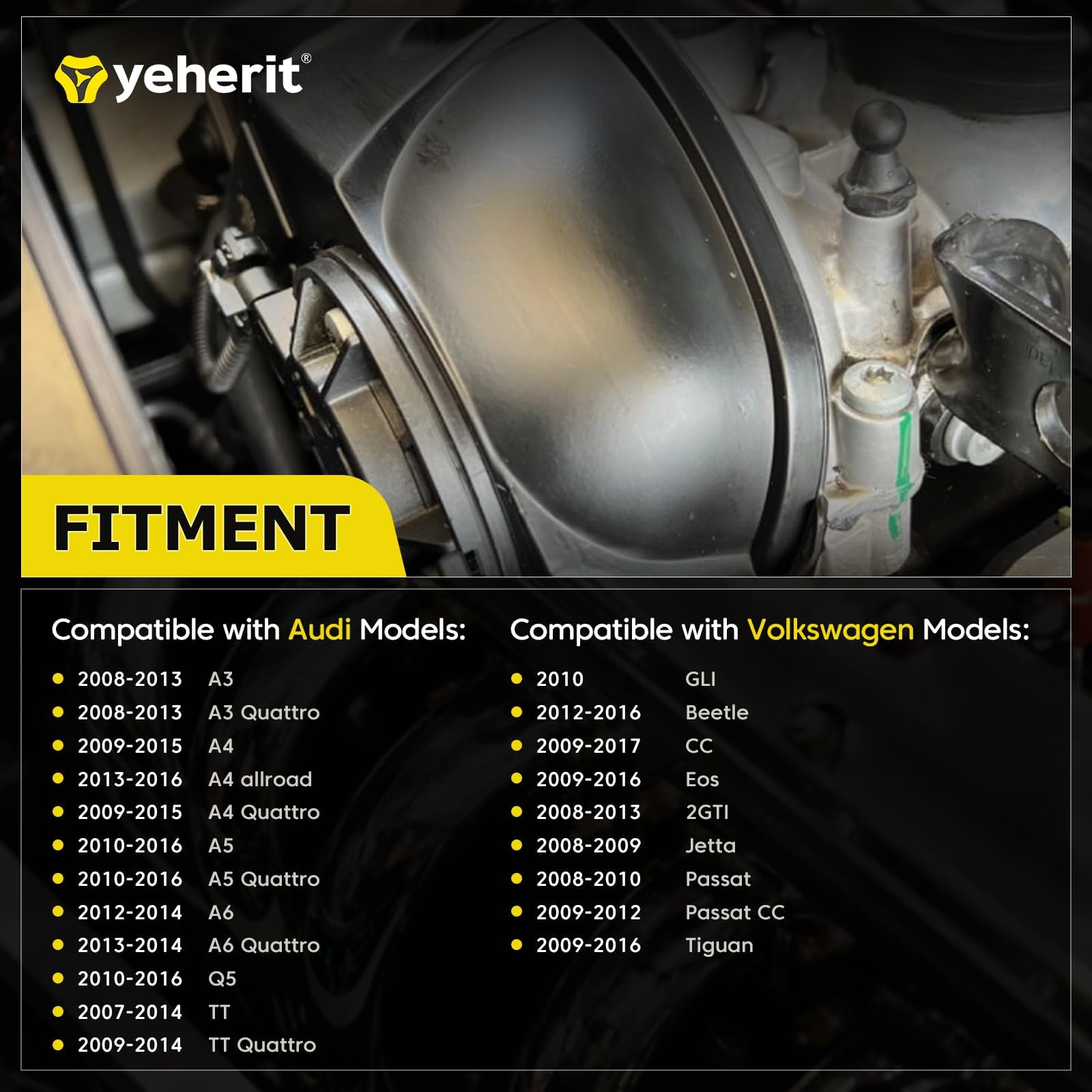 YEHERIT engine upper timing cover gasket rear view highlights intact seal for oil leakage protection.