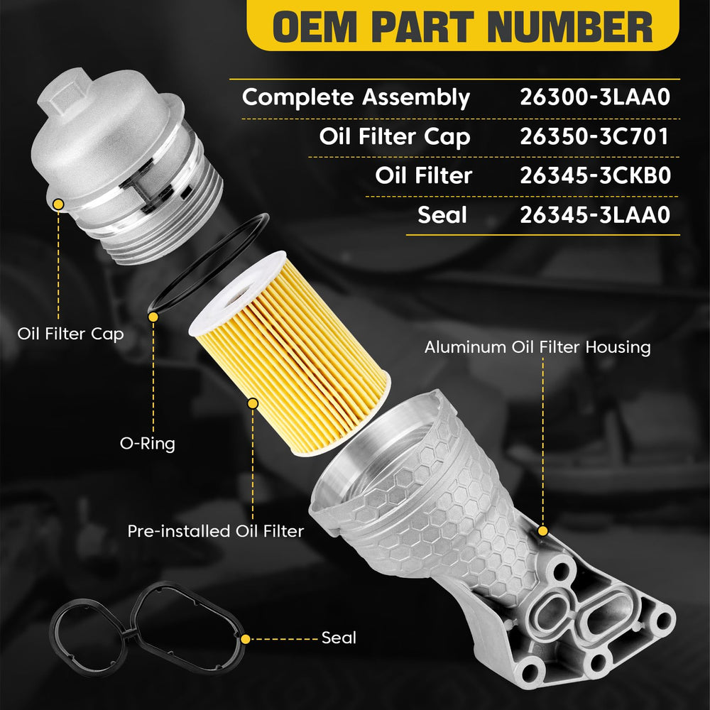 YEHERIT aluminum oil filter housing with enhanced durability reduces weak points