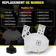 YEHERIT Fiat 500X coolant reservoir replacement, compact design for easy installation