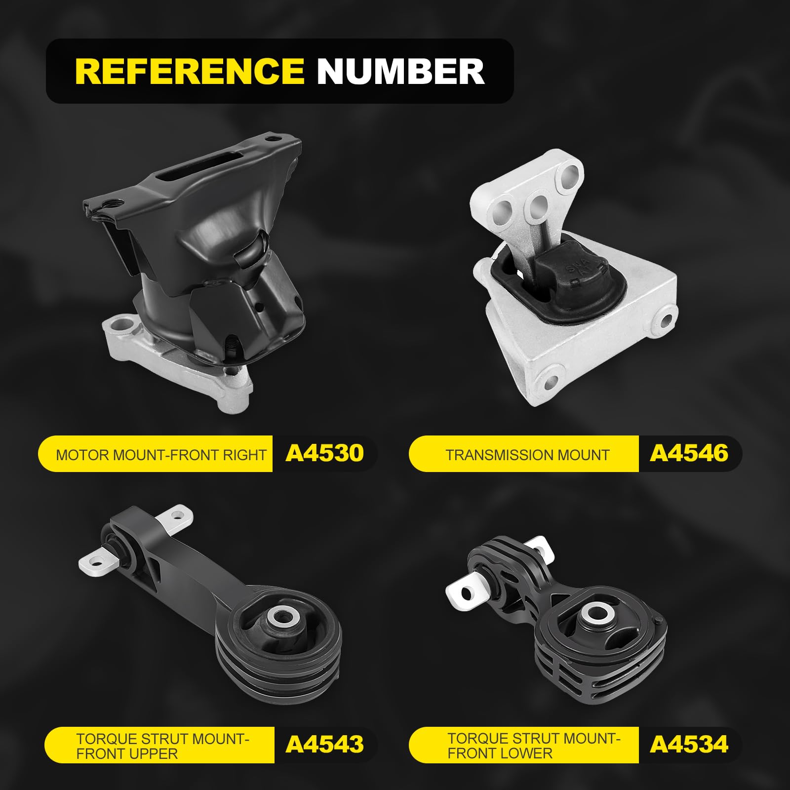 YEHERIT OE-quality engine mount close-up of rubber-metal construction