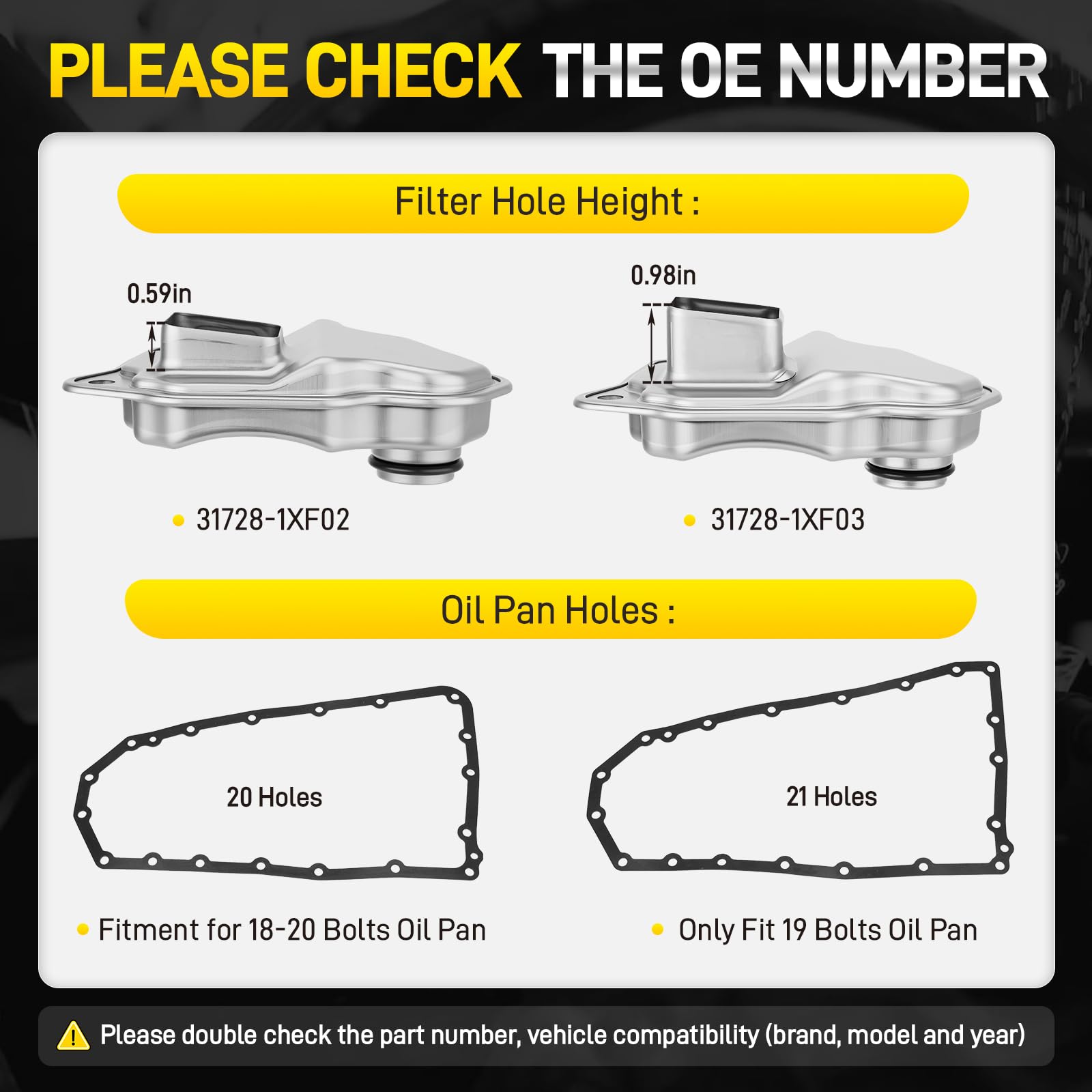 YEHERIT oil pan gasket 21-holes close-up for reliable sealing