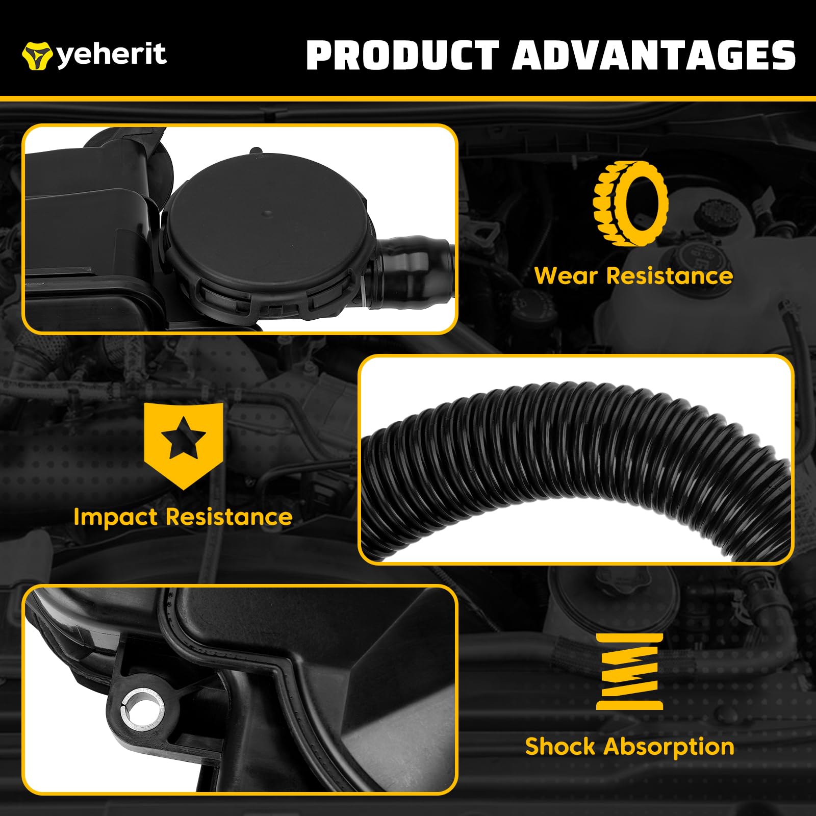 YEHERIT oil separator replacement assembly with aluminum film for Ford Powerstroke.