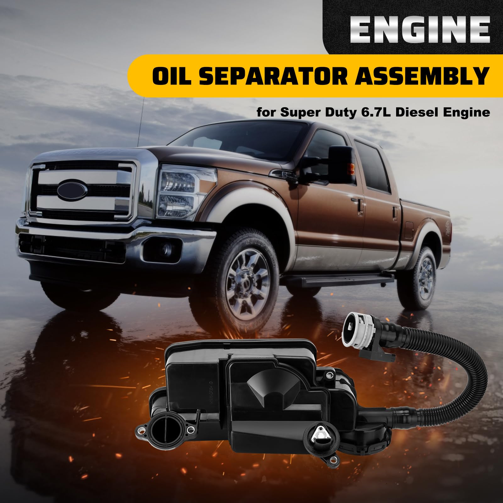 YEHERIT PCV/CCV vent separator for Ford 6.7L supports crankcase safety.