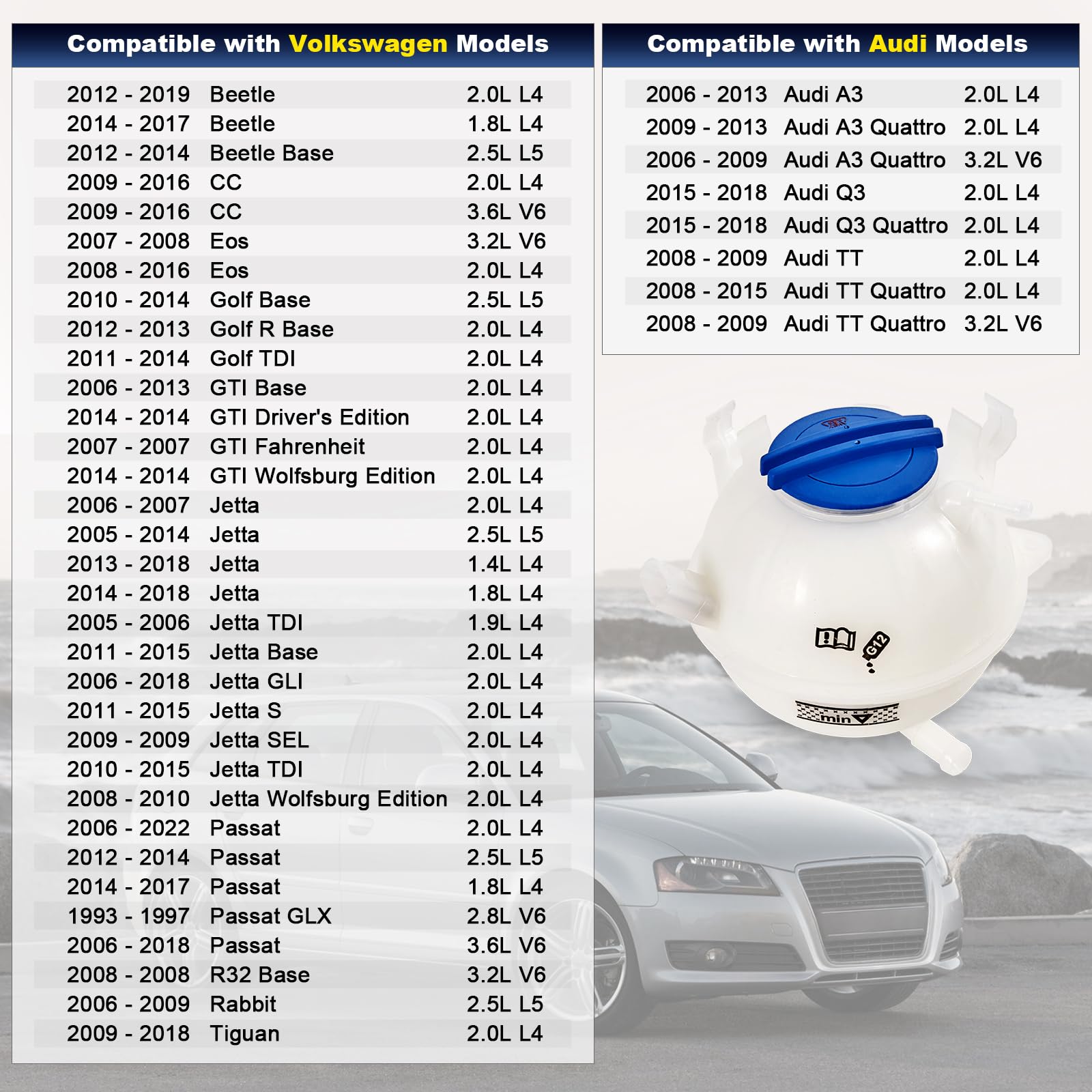 YEHERIT pressurized coolant reservoir helps quick checks and leak prevention.