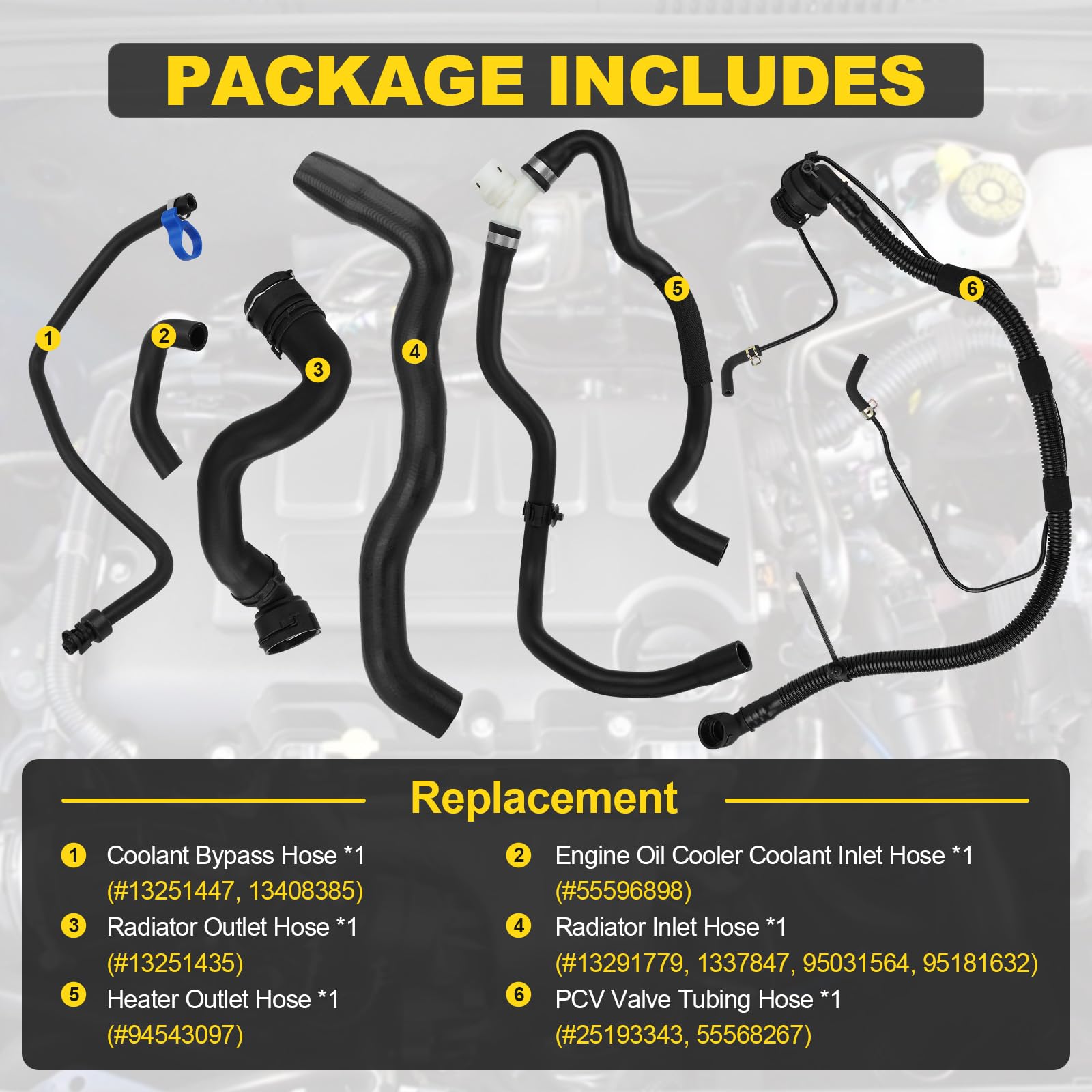YEHERIT radiator outlet hose ready for Cruze engine bay cooling