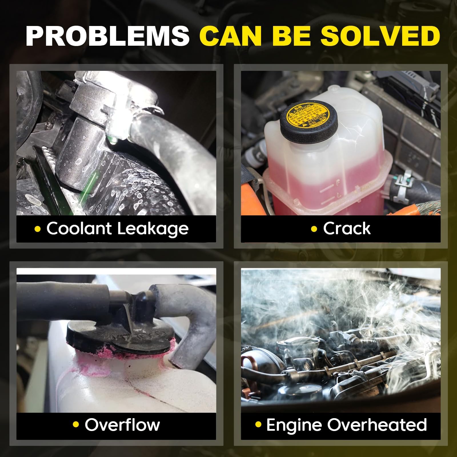 YEHERIT replacement coolant tank for multiple Jeep and Fiat models, compatible with 603-841 and similar part numbers