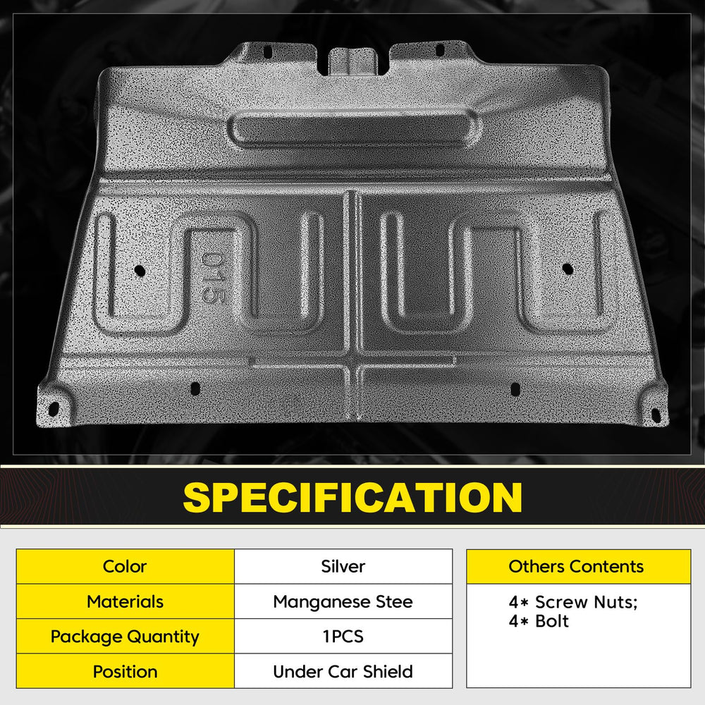 YEHERIT underbody shield installed on a Ford F-150 with gasoline engine.