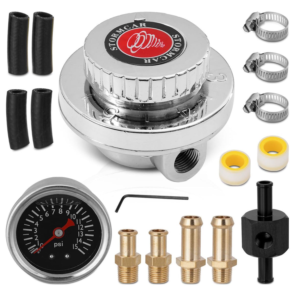 YEHERIT universal fuel regulator with gauge for precise pressure control