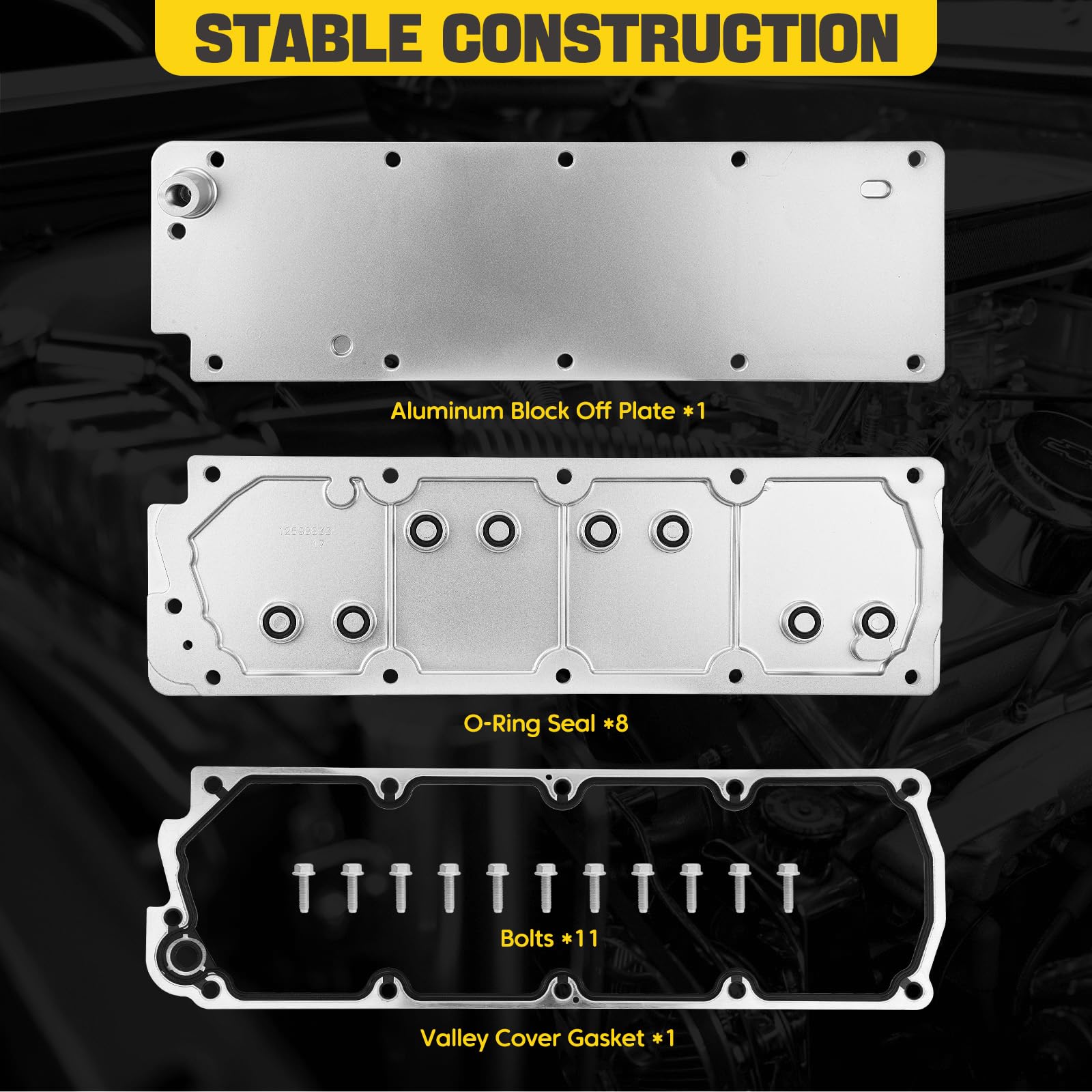 YEHERIT valley cover O-ring seal design helps block oil passages effectively.