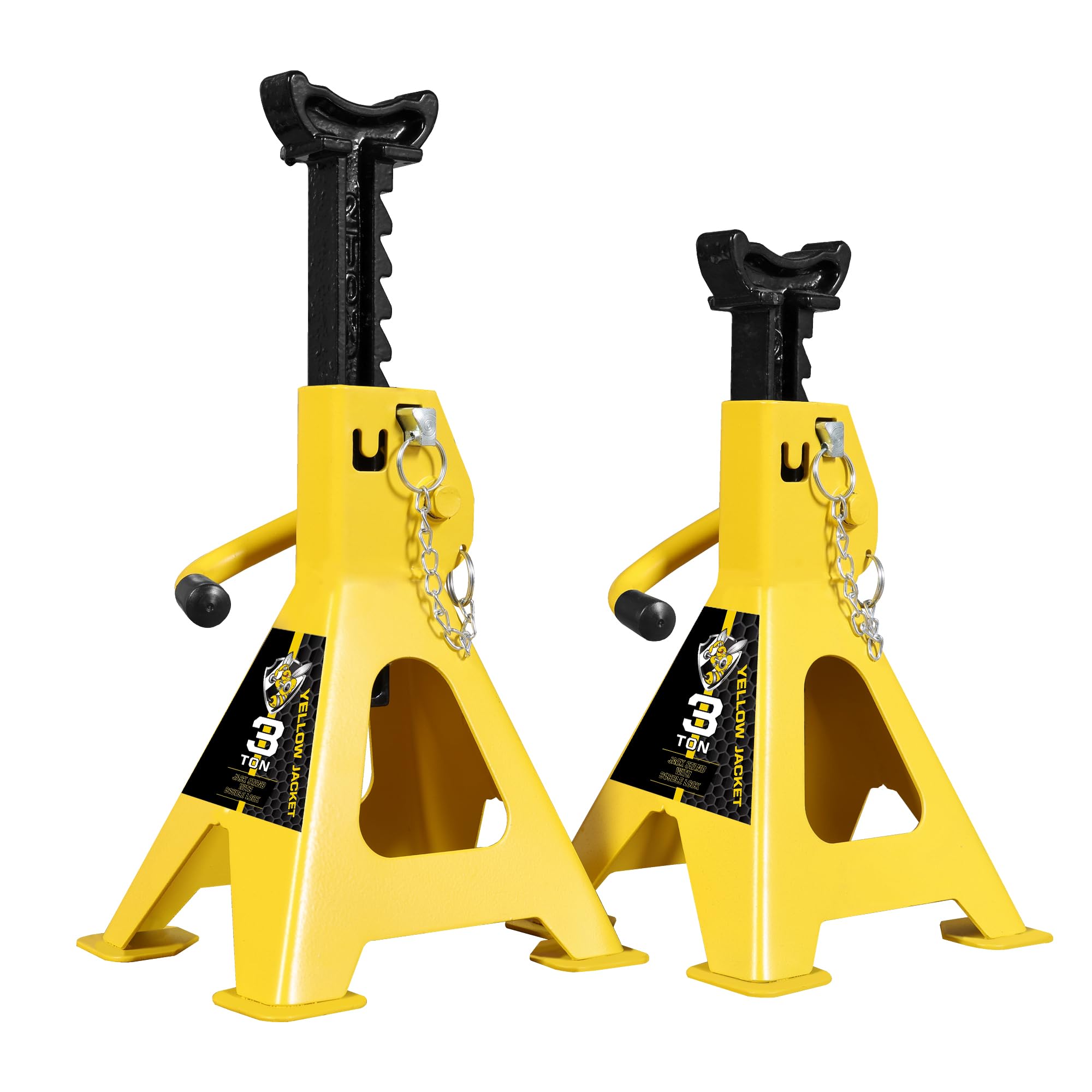 Yellow Jacket 3-ton car jack stands with double locking for SUVs.