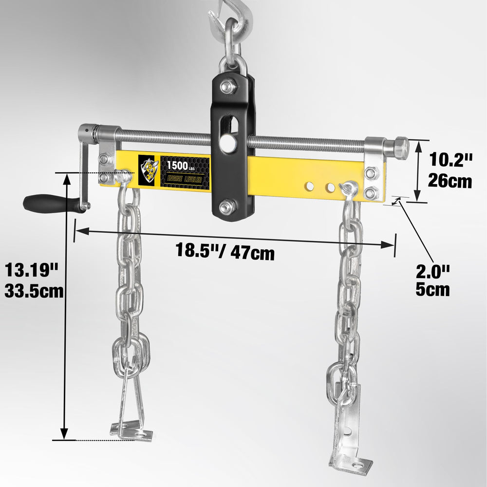 Yellow Jacket setup showing easy chain connection and balance adjustments