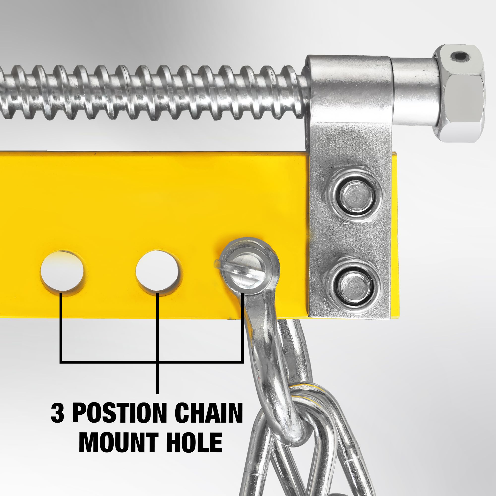 Yellow Jacket hoist featuring three mounting holes for versatile configurations