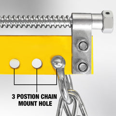 Yellow Jacket hoist featuring three mounting holes for versatile configurations
