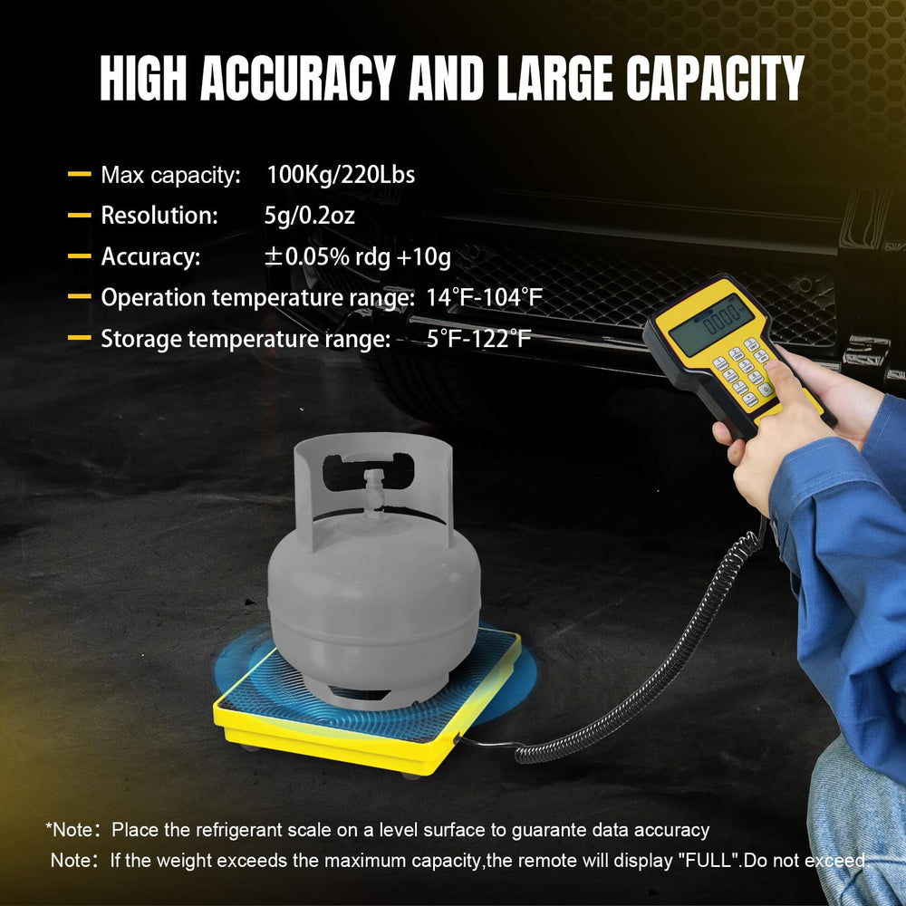 YELLOW JACKET refrigerant scale powered by 9V battery for portable field use