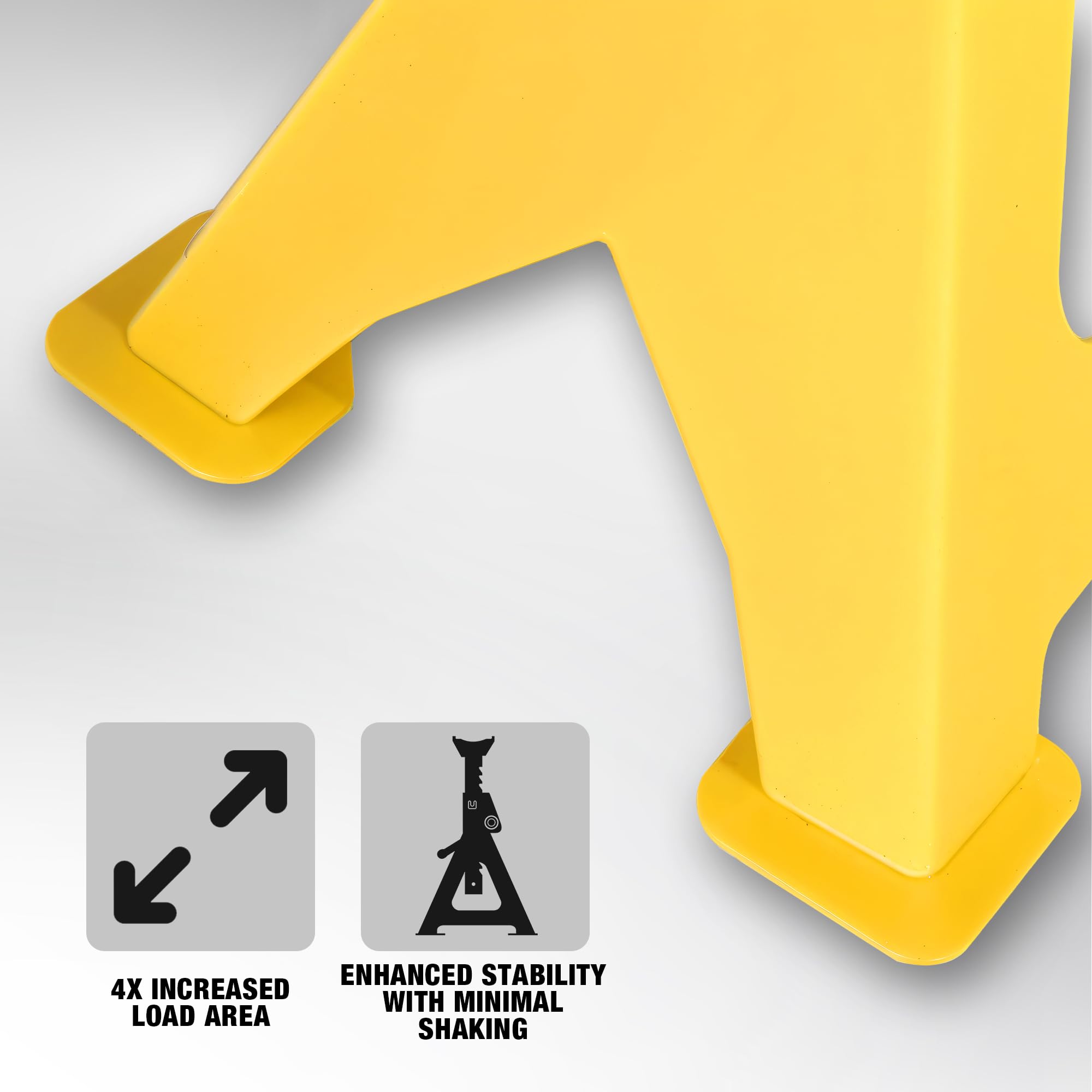 Yellow Jacket stands feature stamped steel frame for long life.