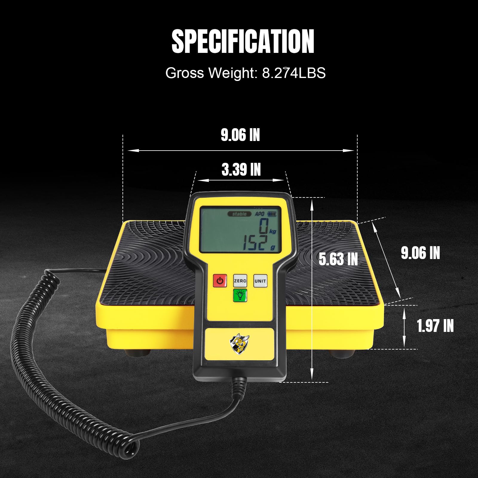 Yellow Jacket scale supports all refrigerants and recovery tanks.