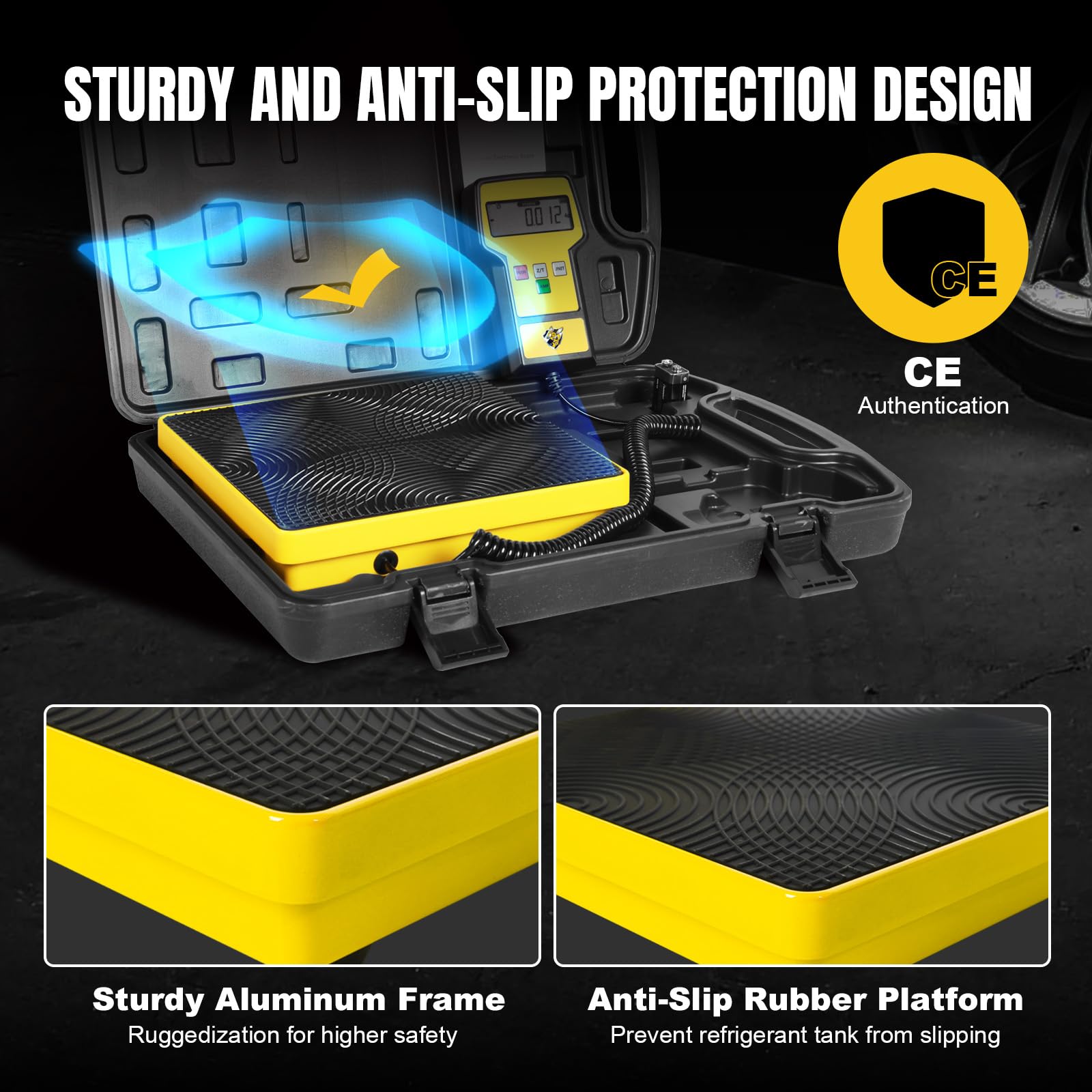 Portable hard case included with the Yellow Jacket scale for safe transport.