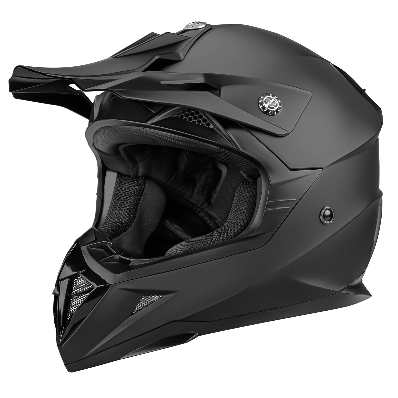 YEMA YM-915 dirt bike helmet front view with streamlined design and ventilation.