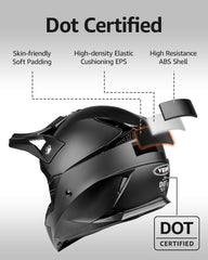 DOT-certified YM-915 ABS shell for rugged protection on trails