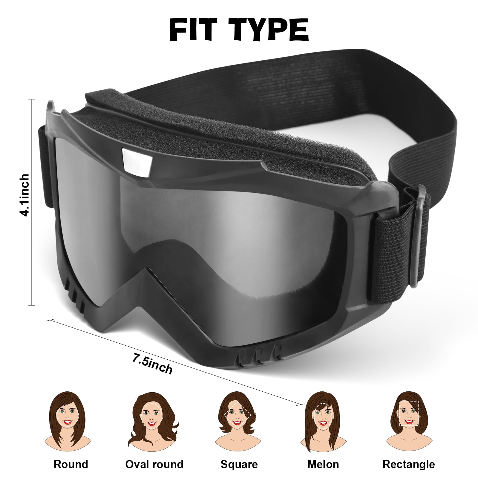 YENPK goggle foam padding provides comfortable cushioning during long rides.