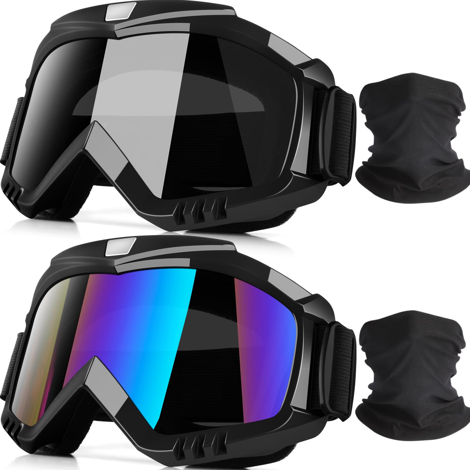 YENPK dirt bike goggles with gray lens offer UV protection and clear vision on dusty trails.