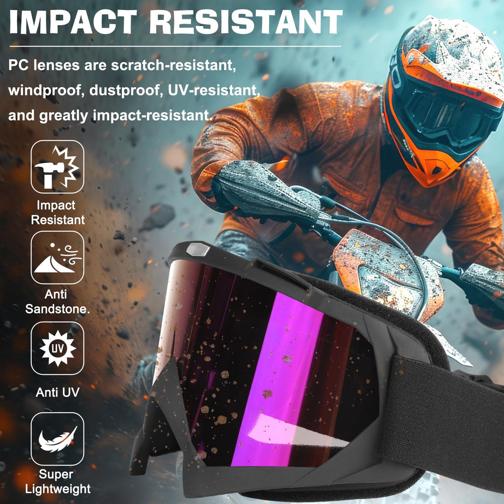 YENPK goggles lens close-up highlighting scratch resistance and clarity