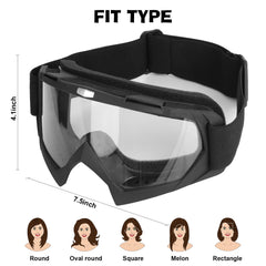 YENPK Motorcycle Goggles side view demonstrates adjustable, helmet-ready design for various helmets.