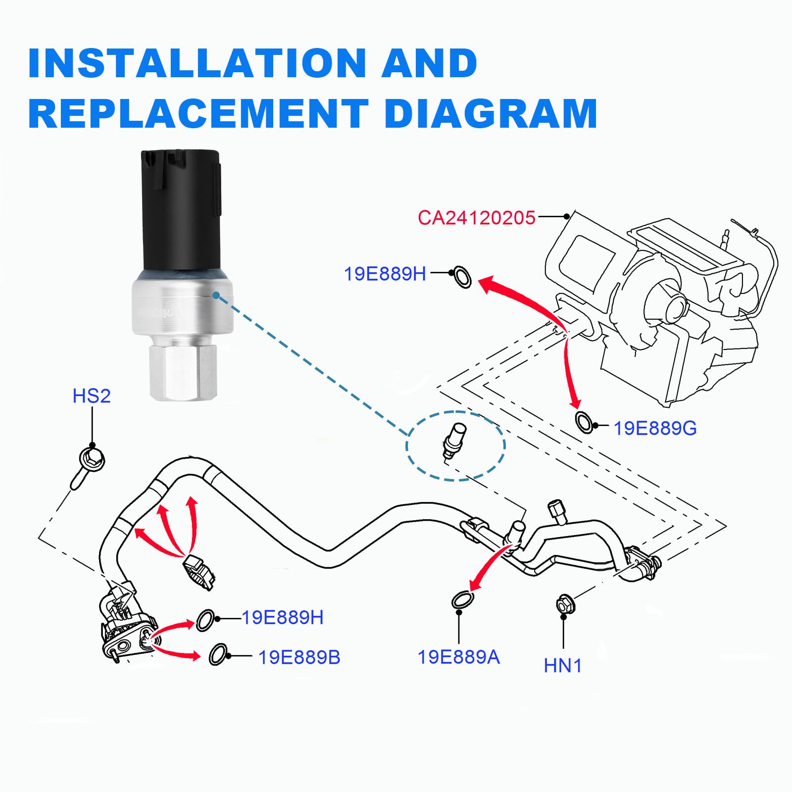 Yeoflagtrade AC pressure switch installation guide image confirms straightforward steps.