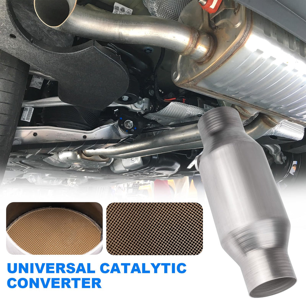 Yeoflagtrade catalytic converter universal-fit option suits multiple vehicle models.