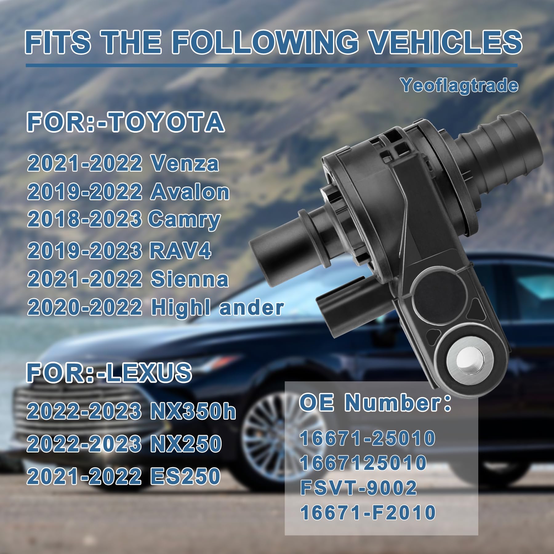 Yeoflagtrade coolant bypass valve Camry fit makes replacement straightforward for 2018-2021 vehicles.