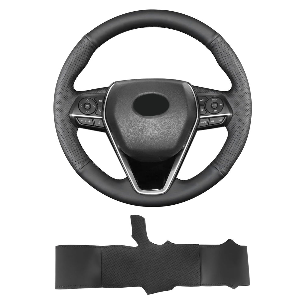 Yeolpise hand sewn steering wheel cover on RAV4 with snug fit and grip