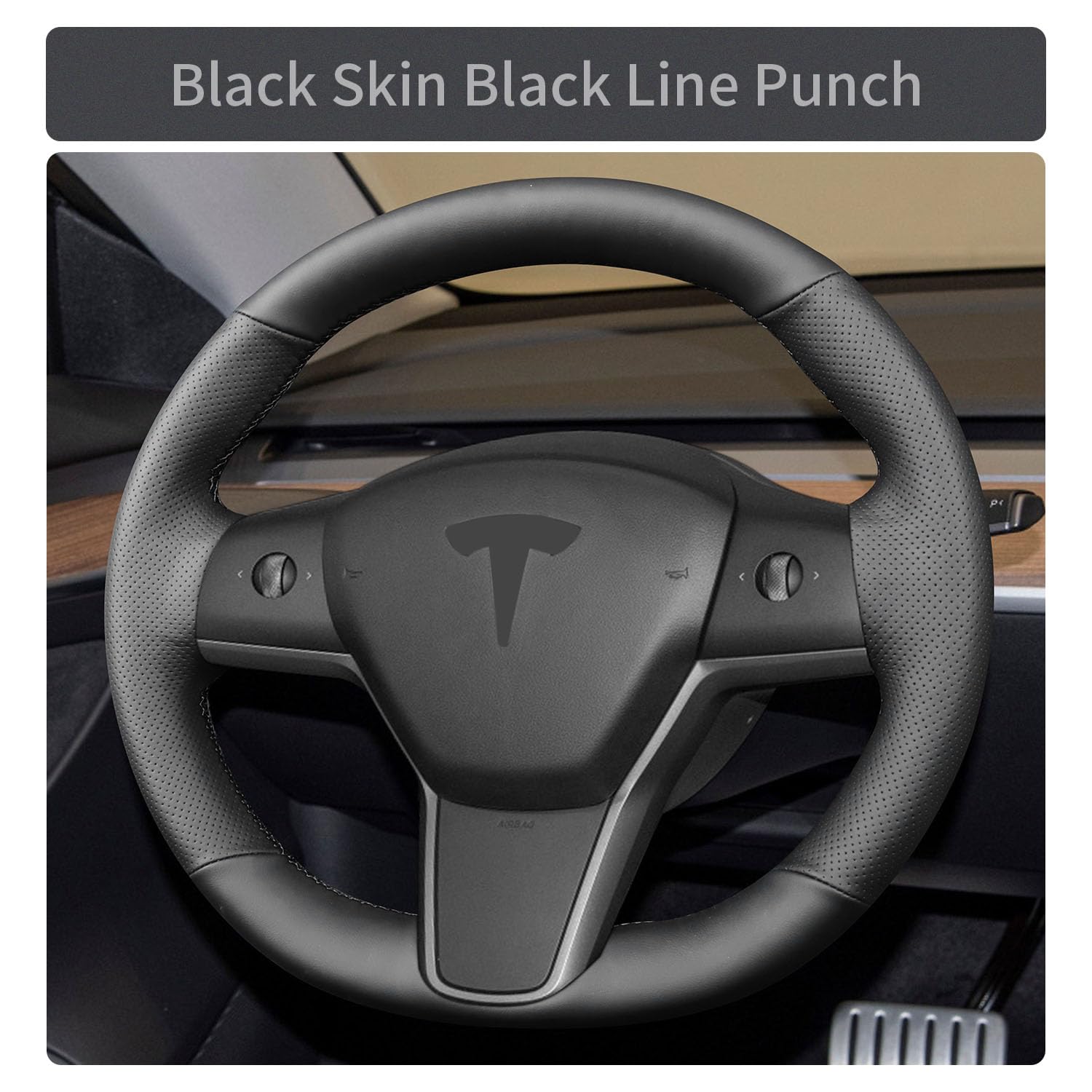 Yeolpise Model Y steering wheel cover with comfortable, breathable grip for daily driving.