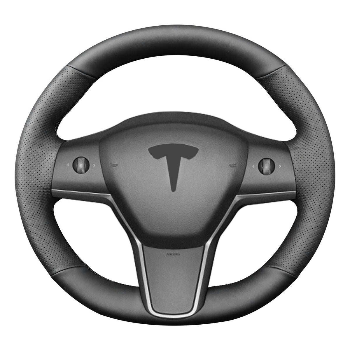 Yeolpise steering wheel cover on Model 3 delivering a factory-style wrap and improved grip.
