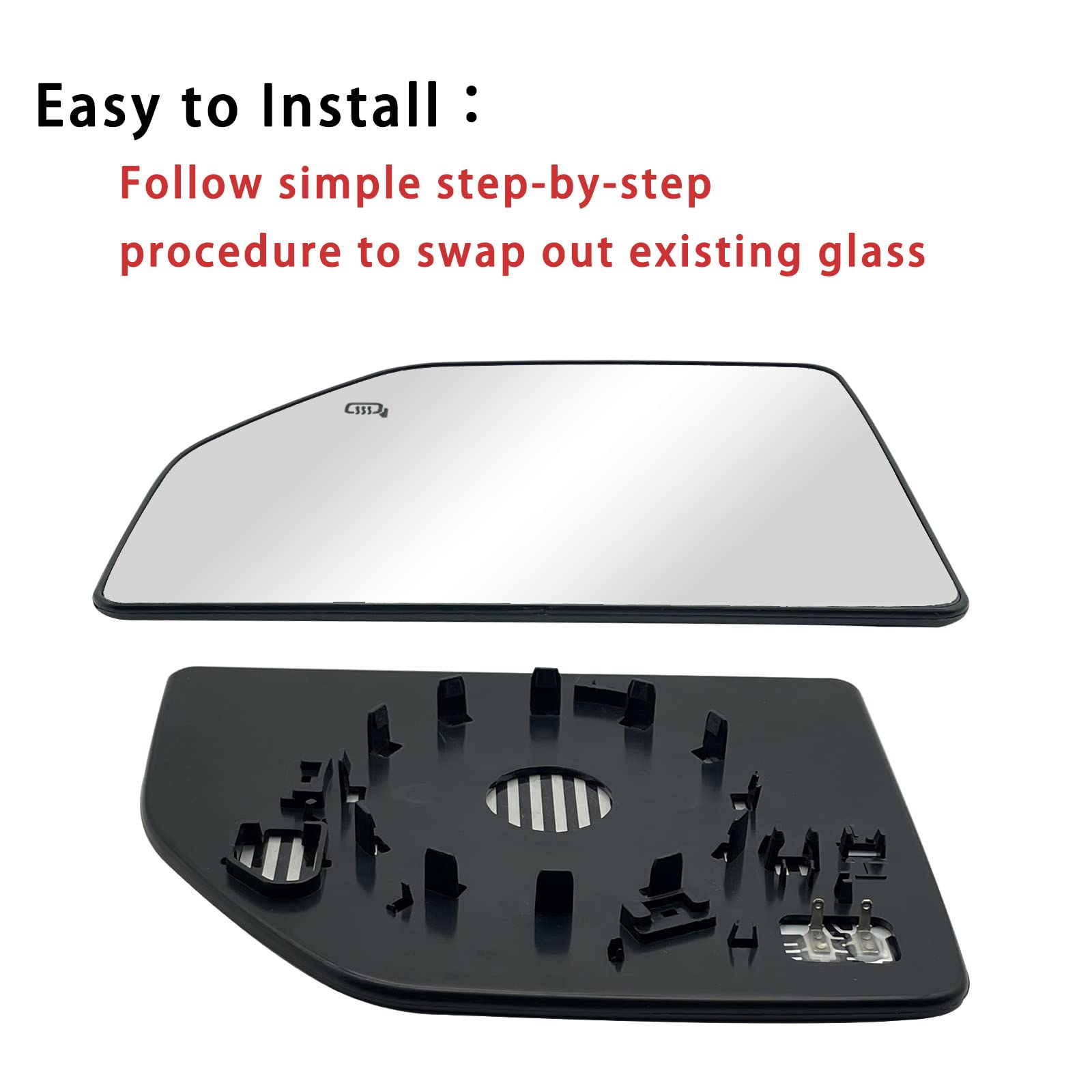 Rear holder assembly included with Yeparie mirror for secure mounting.