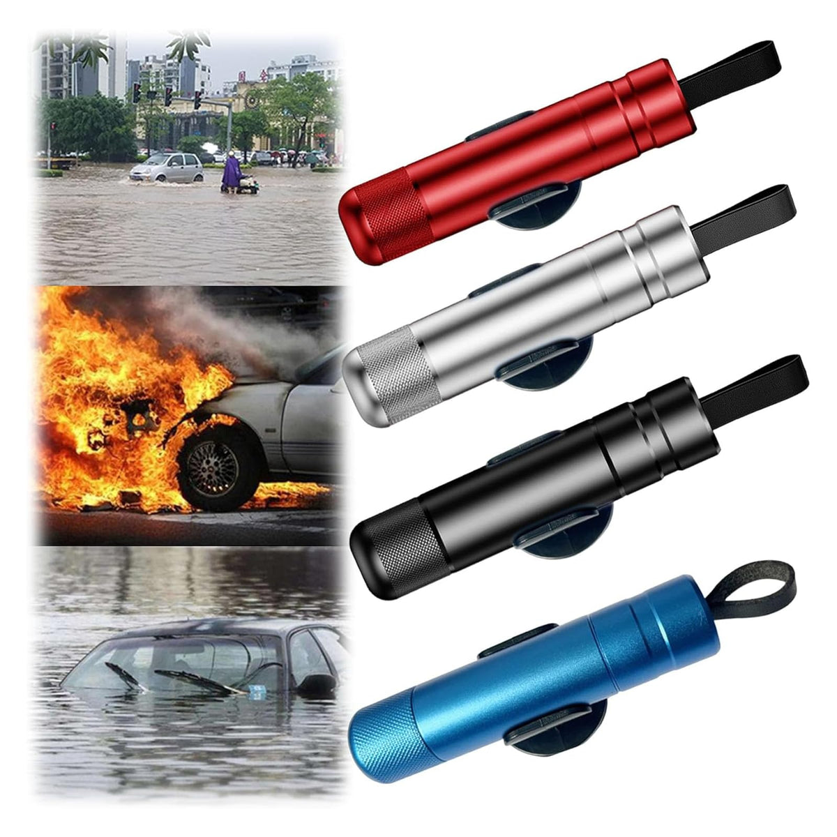 Yeria SafeHammer window breaker in red for quick vehicle escape.
