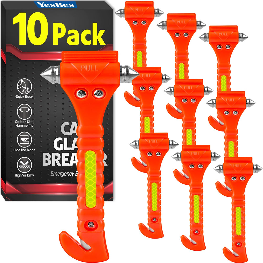 YesBes car safety hammer 2-in-1 with glass-breaker head for rapid escape