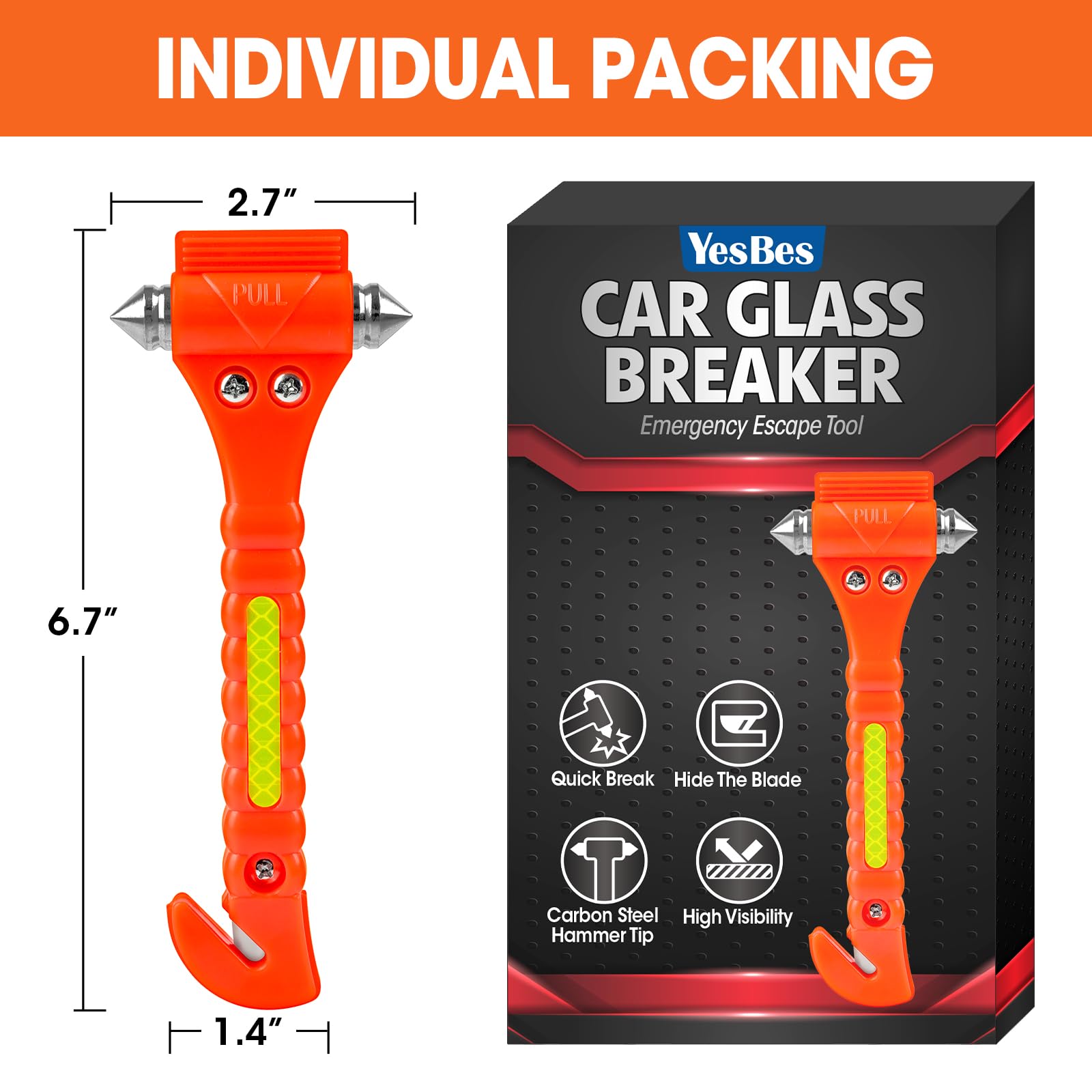 YesBes emergency escape tool glass breaker focus for quick window break