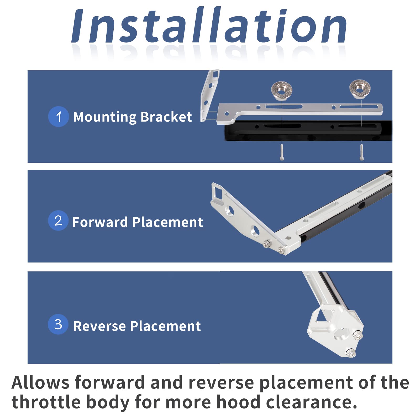 YESHMA aluminum bracket kit reduces flex and maintains stable throttle control.