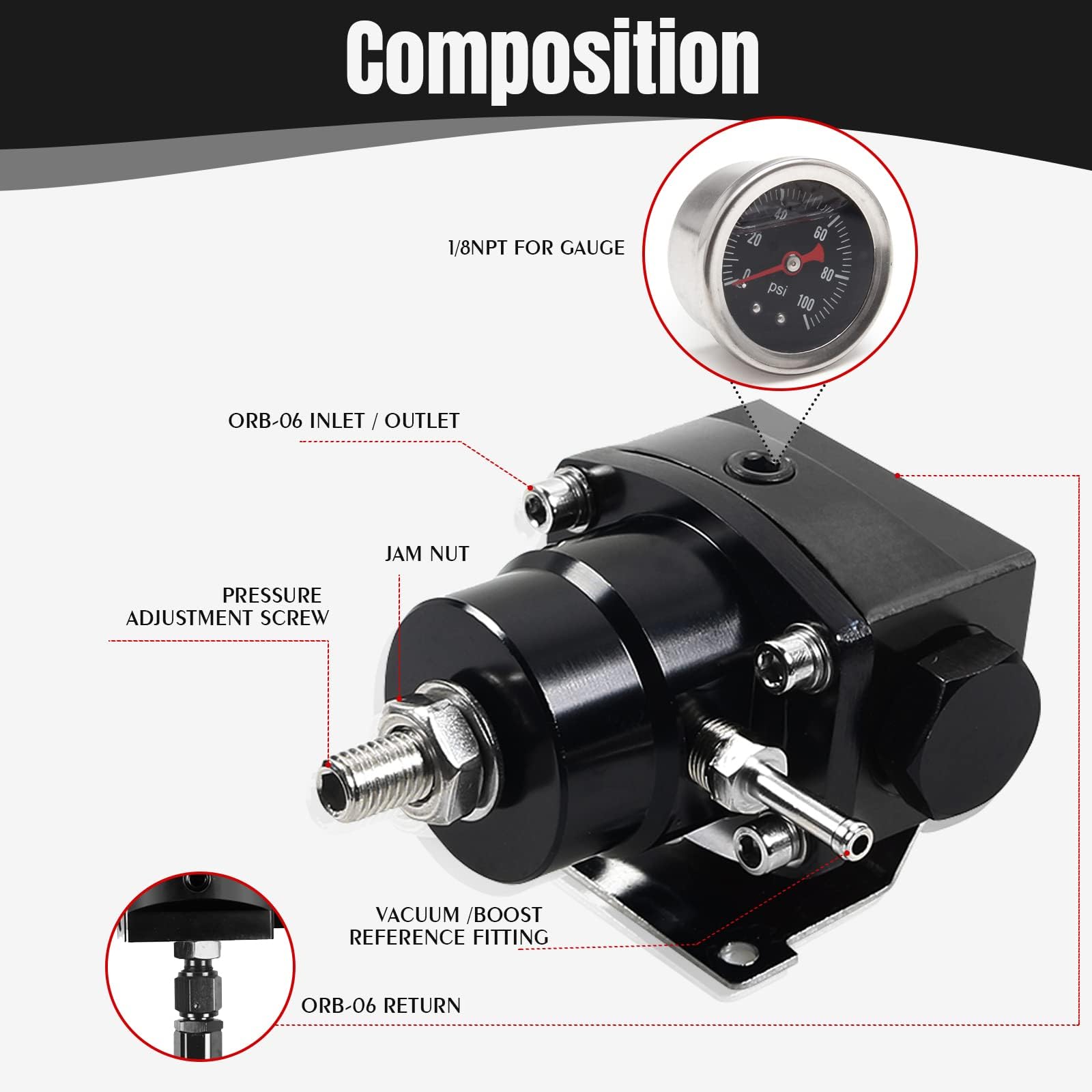 YESHMA fuel regulator bracket keeps the system secure during rugged driving.