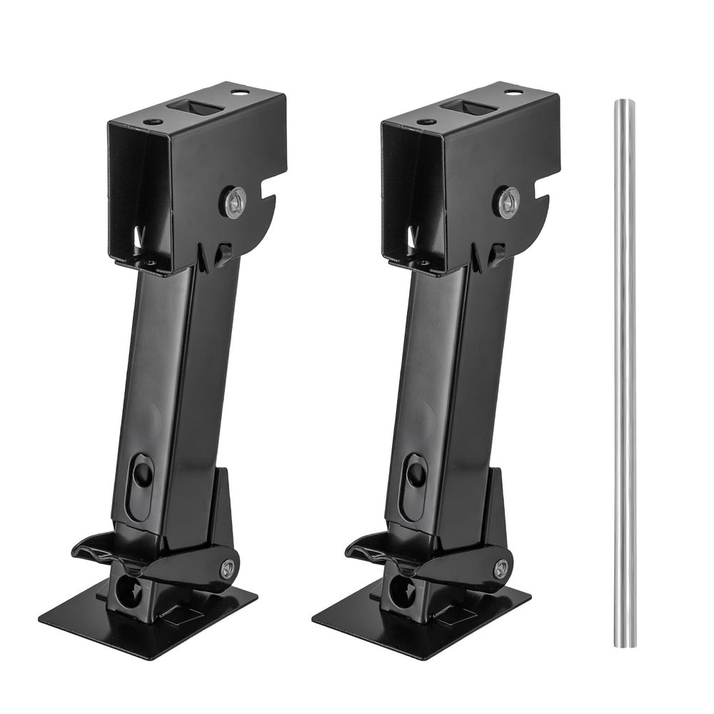 Yesland telescoping stabilizer jack extended to show height range for level RV setup.