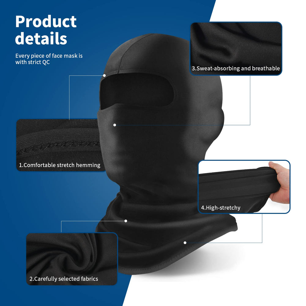 YESLIFE balaclava UPF 50+ sun protection shields exposed skin.