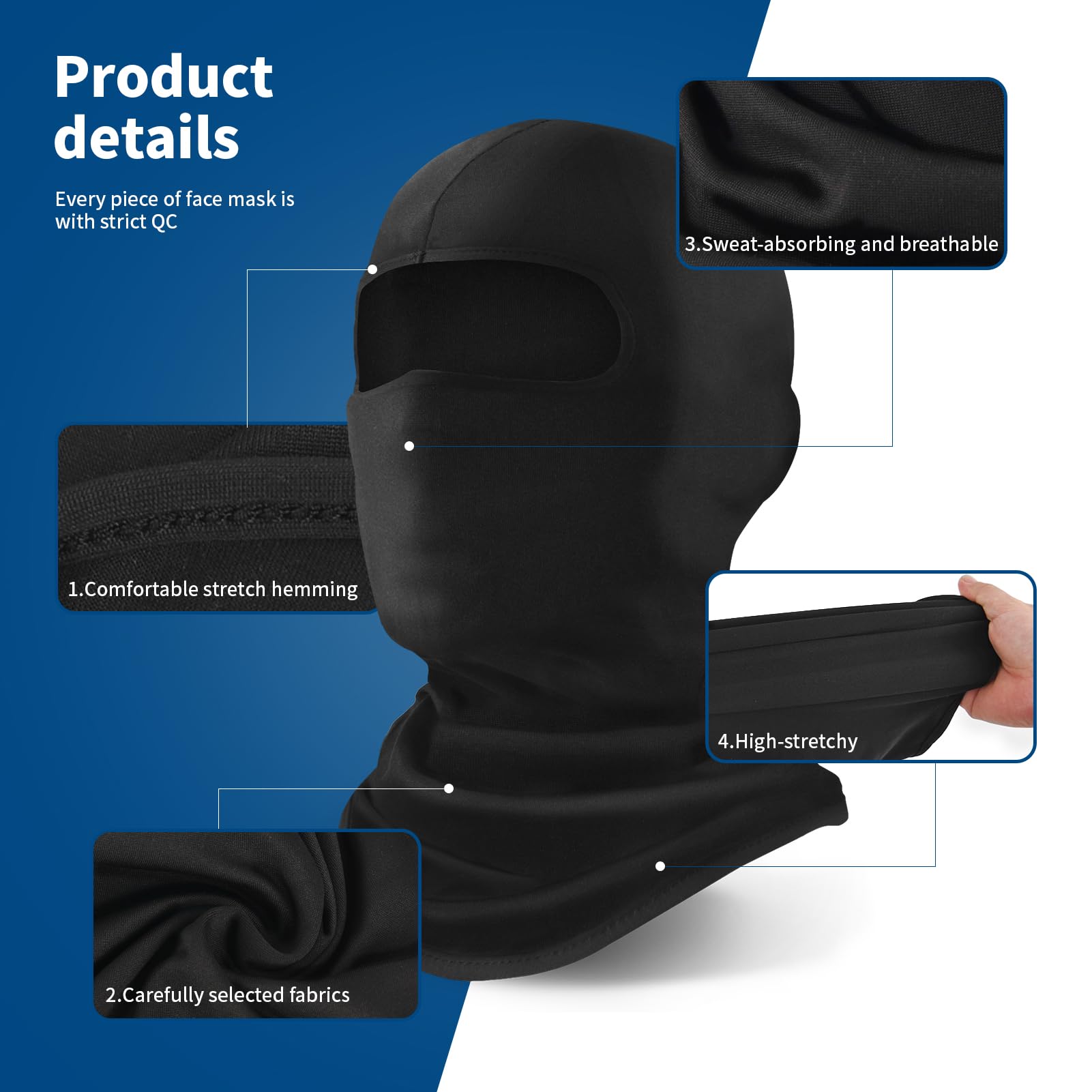 YESLIFE balaclava under-helmet wear for skiing, motorcycling, cycling.